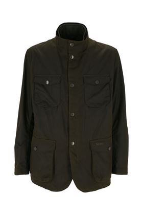 Olive green wool / cotton collared field jacket Barbour | MWX0700MWXOL51