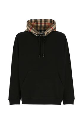 check-hood cotton hoodie Burberry | 8058117X