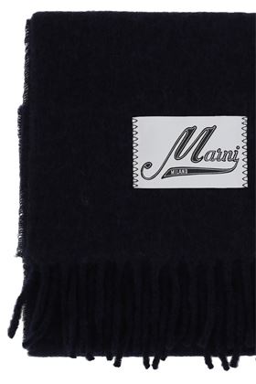 Sciarpa nera in misto lana di alpaca con frange Marni | ASZC0005A0UTW91800B99