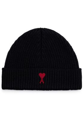 Logo-embroidered ribbed-knit beanie Ami | BFUHA106.018009