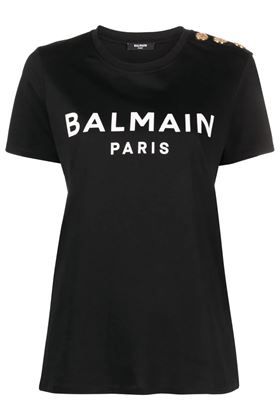 T-shirt con stampa logo Balmain | BF1EF005BB02EAB