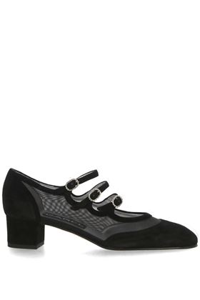 Mesh-panelled suede pumps CAREL | KINIGHT01