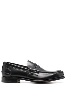 Black leather/fabric Pembrey polished loafers CHURCHS | EDB003FG000009LGF0AAB