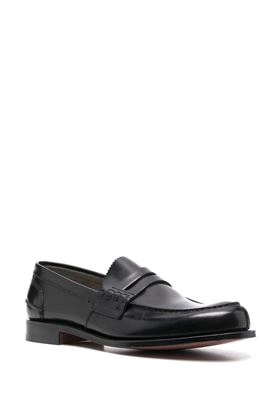 Black leather/fabric Pembrey polished loafers CHURCHS | EDB003FG000009LGF0AAB