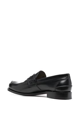 Black leather/fabric Pembrey polished loafers CHURCHS | EDB003FG000009LGF0AAB