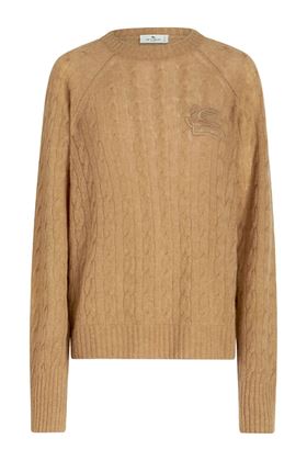 logo-embroidered cable-knit jumper Etro | 127939200800