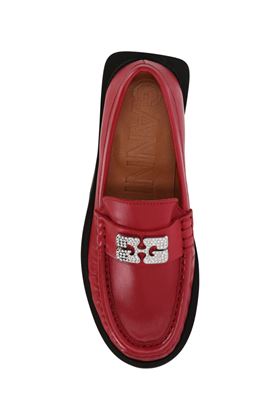 Logo-plaque leather loafer Ganni | S2068474