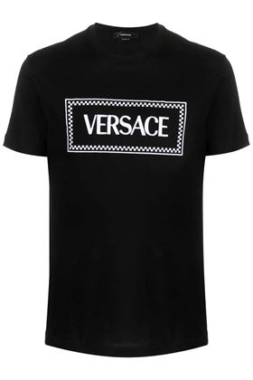 logo-print cotton T-shirt VERSACE | 10116941A085841B000