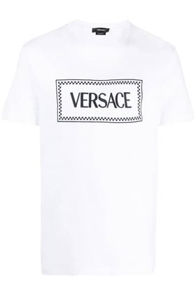 logo-print cotton T-shirt VERSACE | 10116941A085841W000