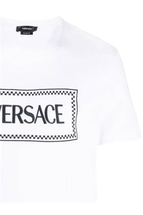 logo-print cotton T-shirt VERSACE | 10116941A085841W000