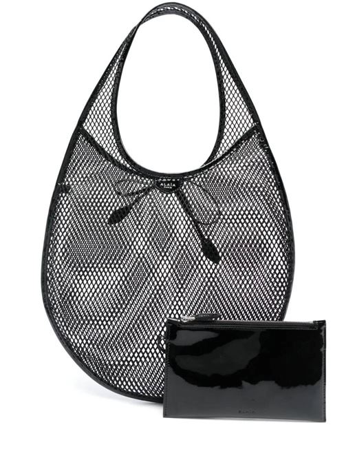 One Piece Medium Bag In Black Mesh Alaia | AA1S02726CA266999