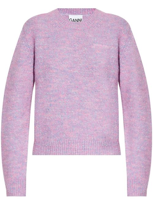 Pink ribbed knit mélange Ganni | K2318295