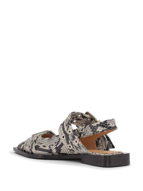 Beige/black snake print shoes Ganni | S2890934