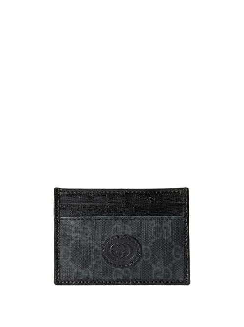 Carta logo nera in pelle/tela Gucci | 70068692TCF1000