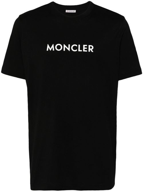 Black/white cotton logo t-shirt Moncler | 918C000-3489AJS999