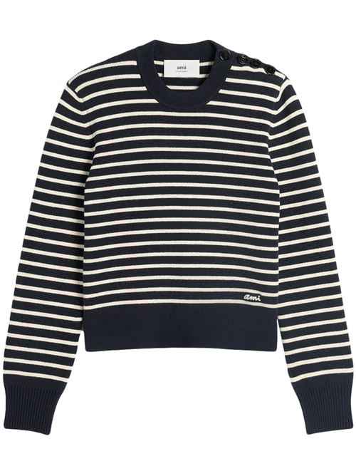 Navy blue off-white knitwear Ami | HKS039.KN00614023