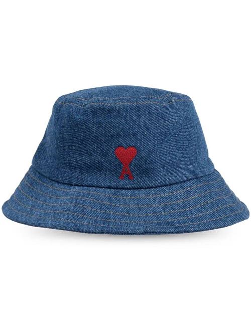 Cappello Bucket denim con ricamo AMI | UHA246.DE0031480