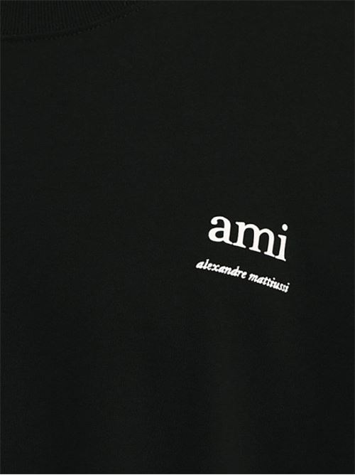 T-shirt nera con logo Ami | UTS024.726001