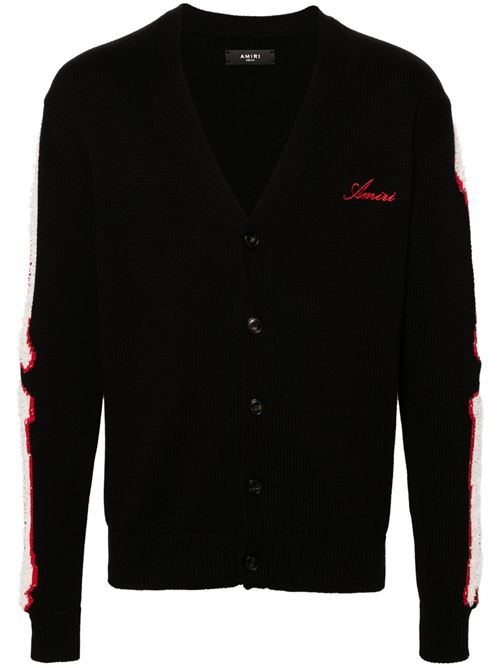 Cardigan Bones con intarsi AMIRI | AMKNCD1013BLACK