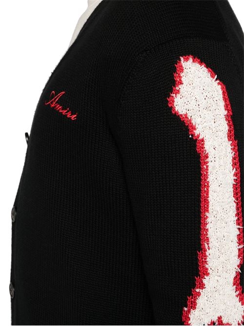 Cardigan Bones con intarsi AMIRI | AMKNCD1013BLACK