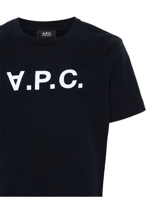 T-shirt nera con logo A.P.C. | COHBMM26384TIQ