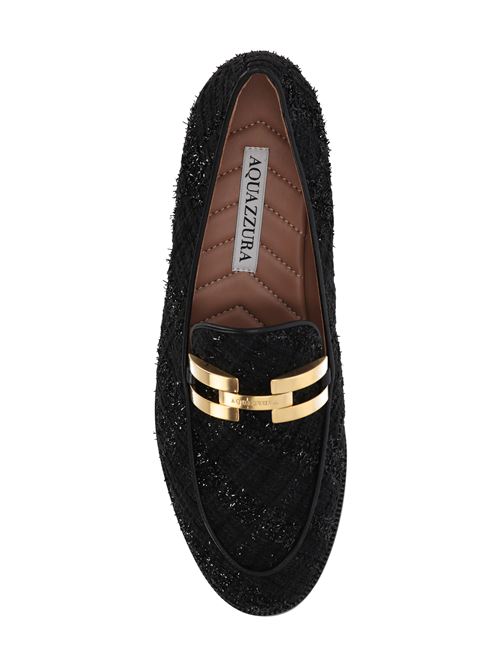 Black leather loafer Aquazzura | BDIFLAM0MBA000