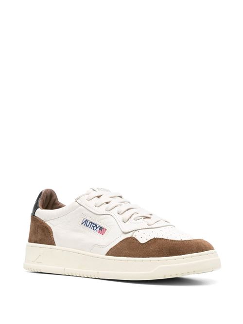 SNEAKERS MEDALIST LOW IN PELLE E SUEDE BIANCA, CIGAR E NERA Autry | AULMGS21CIGAR/BLK