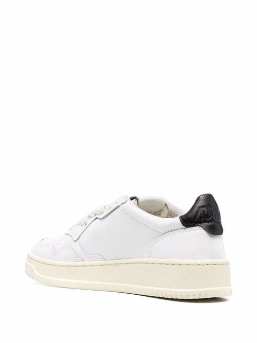 Autry Medalist Low Leat Bianco Nero Uomo Autry | AULWLL22WHT/BLACK