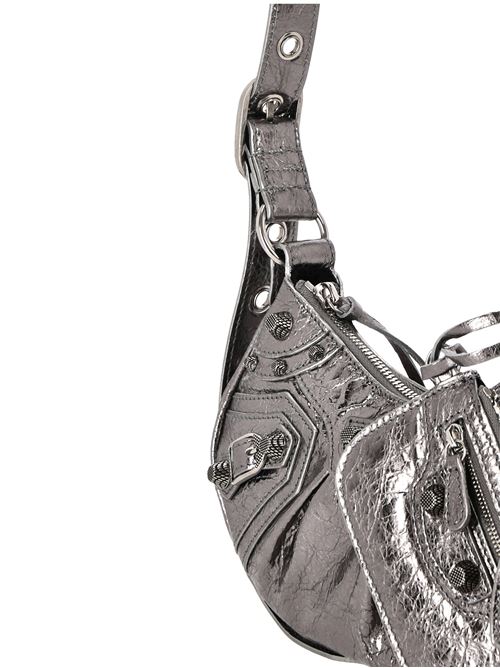 LE CAGOLE XS METALLIC SHOULDER BAG FOR WOMEN IN SILVER BALENCIAGA | 6713090GT3Y8103