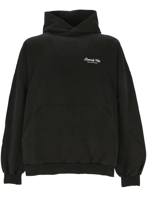 BEVERLY HILLS OVERSIZED HOODIE IN BLACK/WHITE Balenciaga | 739024TQVS79034