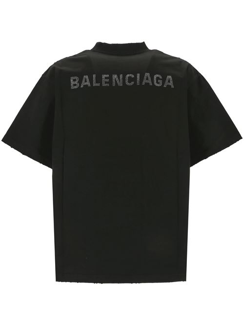 T-SHIRT BALENCIAGA BACK MEDIUM FIT IN NERO Balenciaga | 764235TOVJ61083