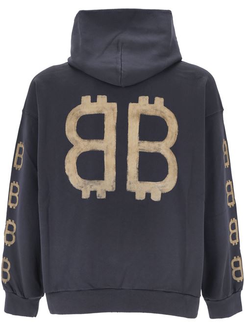 Crypto sweatshirt with worn effect Balenciaga | 767877TOVU74108