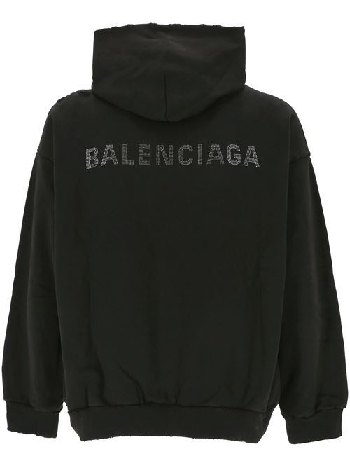 HOODIE BALENCIAGA BACK MEDIUM FIT IN NERO Balenciaga | 767877TQVY11083