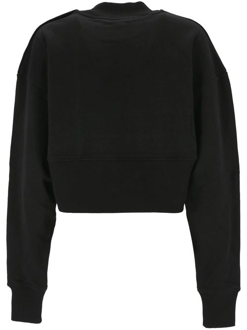 Cropped sweatshirt with Balmain Paris print Balmain | DF1JO040BB02EAB