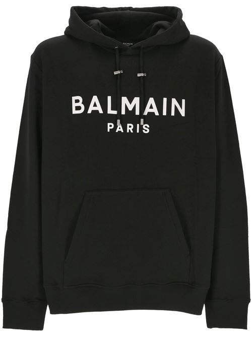 Felpa con cappuccio stampa logo Balmain | DH1JR002BB65EAB