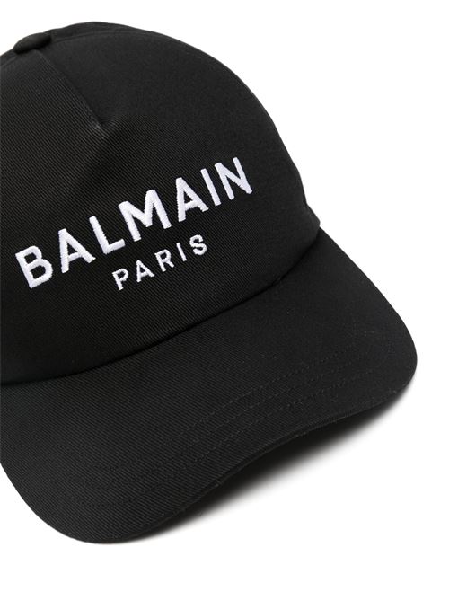 Cappello nero con logo Balmain | DH1XA015CB24EAB