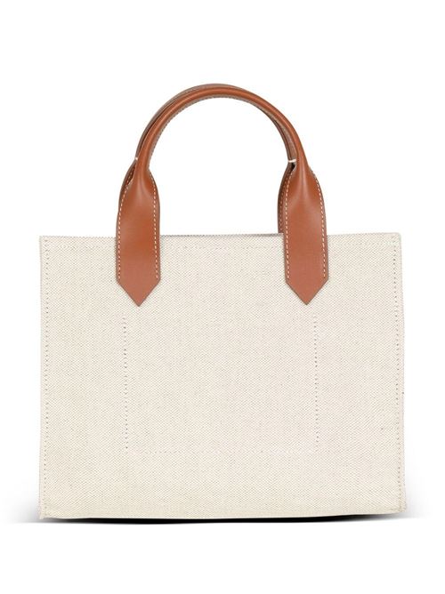 Small tote bag in cotton and linen blend canvas with B-Army leather trim Balmain | DN1FE809TDCSGEM