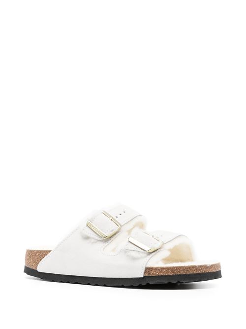 Sandali Arizona in pelle foderati in shearling Birkenstock | 1026193WHITE