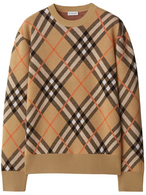 Maglione ckeck marrone chiaro/multicolo BURBERRY | 8093497X