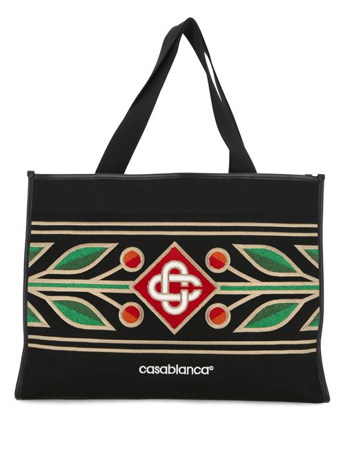 Laurel Knit Shopper Bag CASABLANCA | AF24BAG10601BLACK/LAUREL