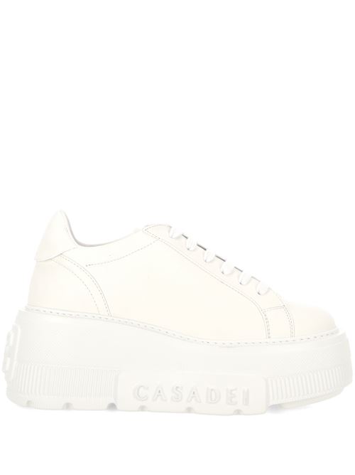 White lace-up fastening round toe sneaker CASADEI | 2X894U0701SALEN9999