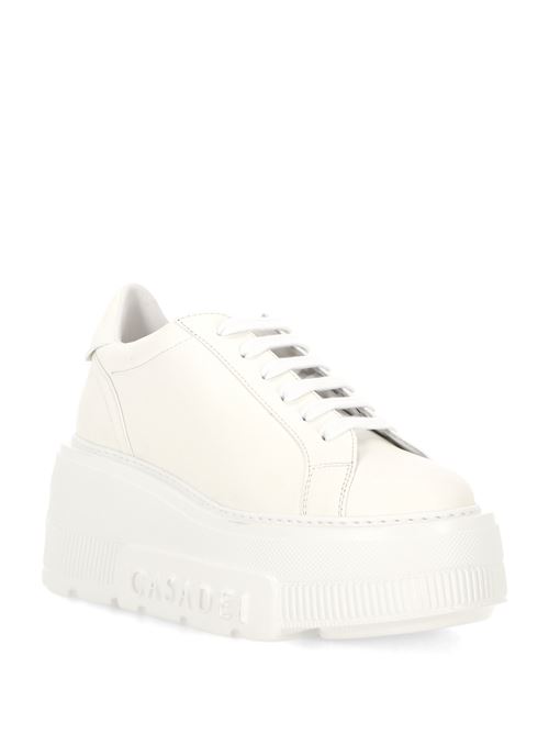 White lace-up fastening round toe sneaker CASADEI | 2X894U0701SALEN9999