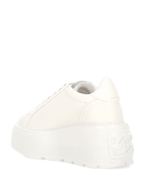 White lace-up fastening round toe sneaker CASADEI | 2X894U0701SALEN9999