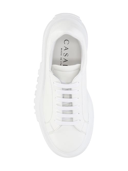 White lace-up fastening round toe sneaker CASADEI | 2X894U0701SALEN9999