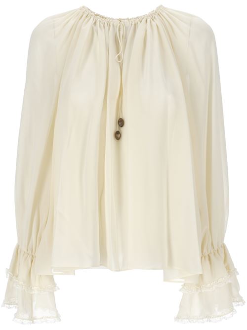 Top arricciato in georgette Chloè | 24WHT71117114