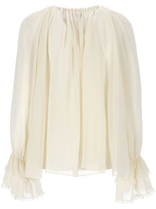 Top arricciato in georgette Chloè | 24WHT71117114