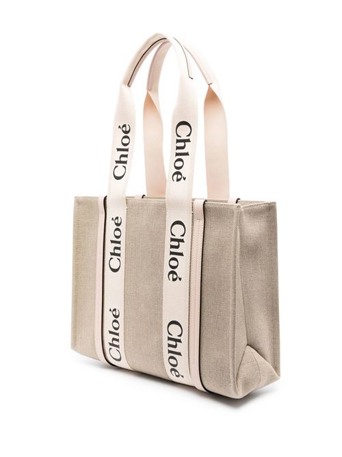 Woody tote bag in linen Chloè | C22AS383I266J5