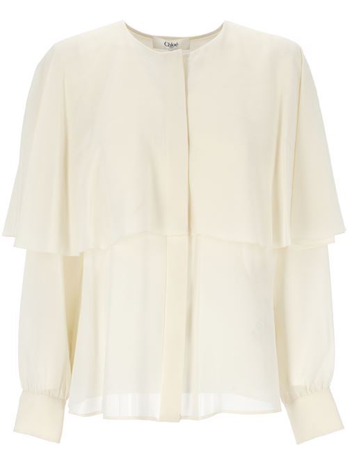 Blusa con mantella in georgette Chloè | C24AHT03002114