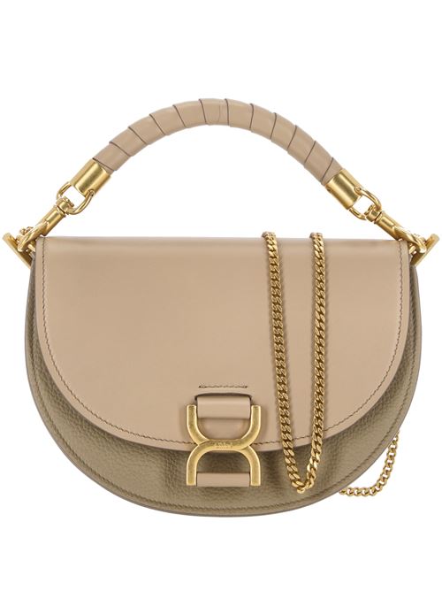 Borsa con patta e catena Marcie in pelle granata Chloè | C24AS604N6920G