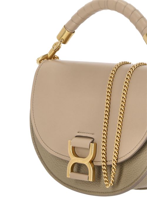 Borsa con patta e catena Marcie in pelle granata Chloè | C24AS604N6920G